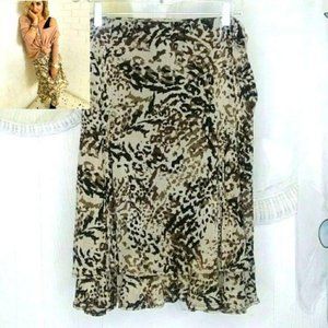 212 COLLECTION Wildlife Print Layered Mesh Skirt